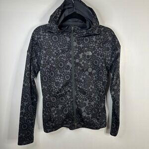 The North Face TKA‎ Stretch Full Zip Hoodie Womens Small Black Pattern